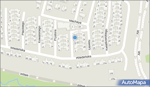 Kraków, Ochlewskiego Tadeusza, 6, mapa Krakowa