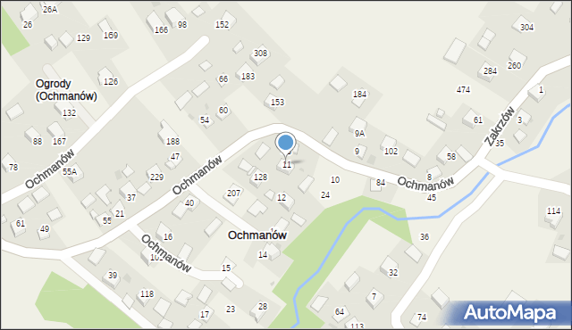 Ochmanów, Ochmanów, 11, mapa Ochmanów