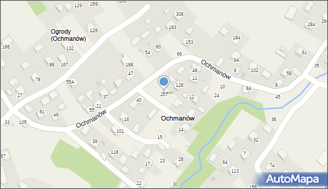 Ochmanów, Ochmanów, 207, mapa Ochmanów