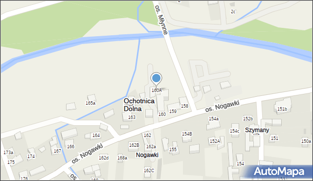 Ochotnica Dolna, Ochotnica Dolna, 160A, mapa Ochotnica Dolna