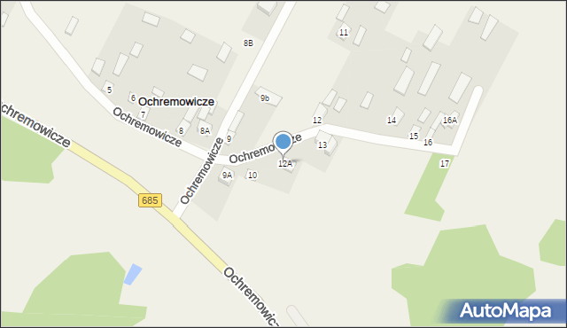 Ochremowicze, Ochremowicze, 12A, mapa Ochremowicze