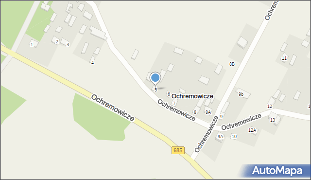 Ochremowicze, Ochremowicze, 5, mapa Ochremowicze