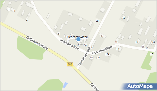 Ochremowicze, Ochremowicze, 8, mapa Ochremowicze