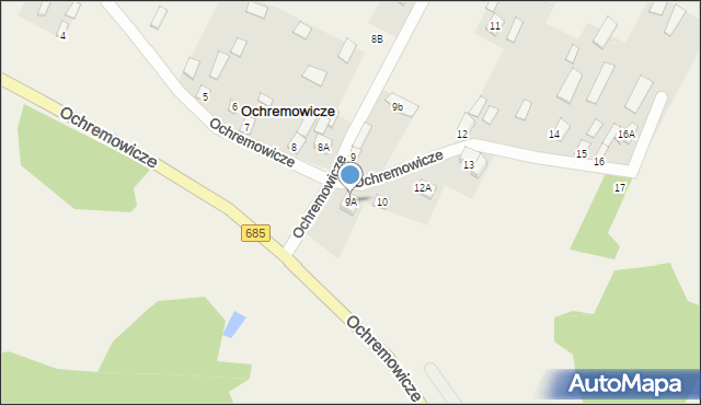 Ochremowicze, Ochremowicze, 9A, mapa Ochremowicze