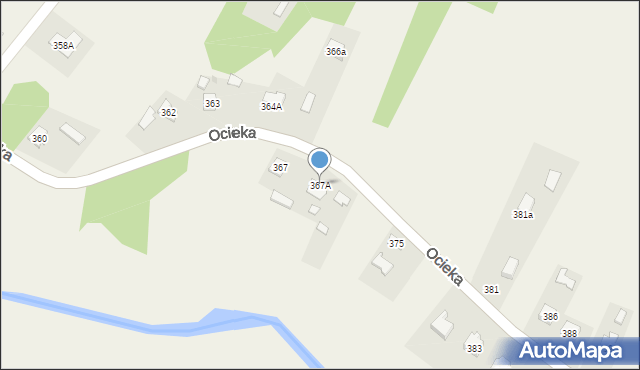 Ocieka, Ocieka, 367A, mapa Ocieka