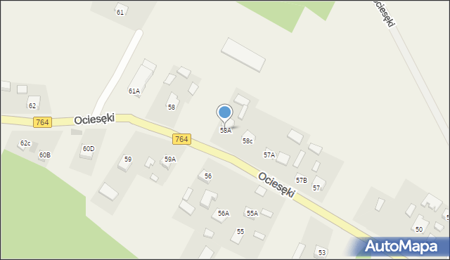 Ociesęki, Ociesęki, 58A, mapa Ociesęki