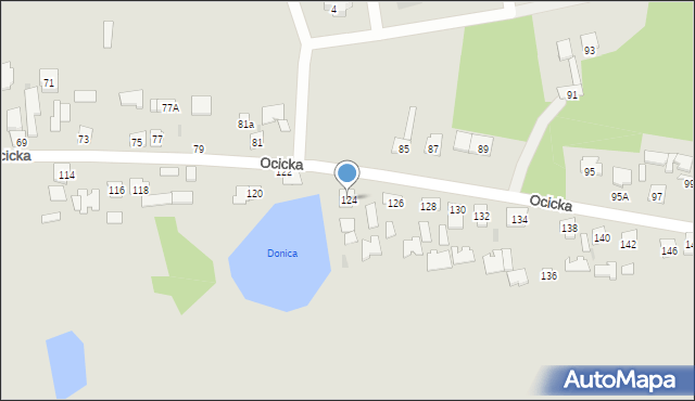 Tarnobrzeg, Ocicka, 124, mapa Tarnobrzegu