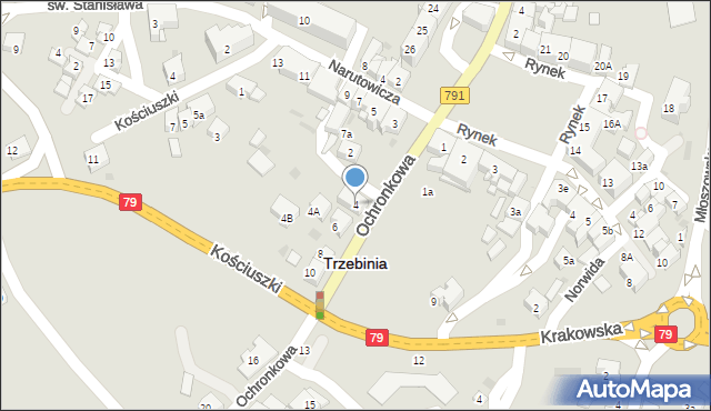 Trzebinia, Ochronkowa, 4, mapa Trzebinia