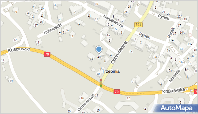 Trzebinia, Ochronkowa, 6a, mapa Trzebinia