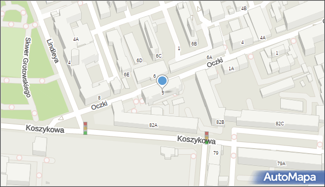 Warszawa, Oczki Wojciecha, 3, mapa Warszawy