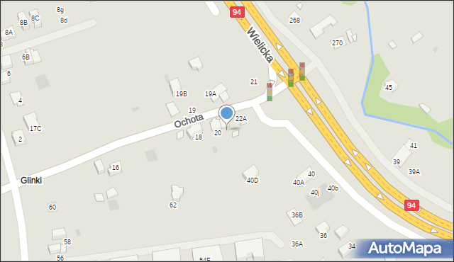 Wieliczka, Ochota, 22, mapa Wieliczka