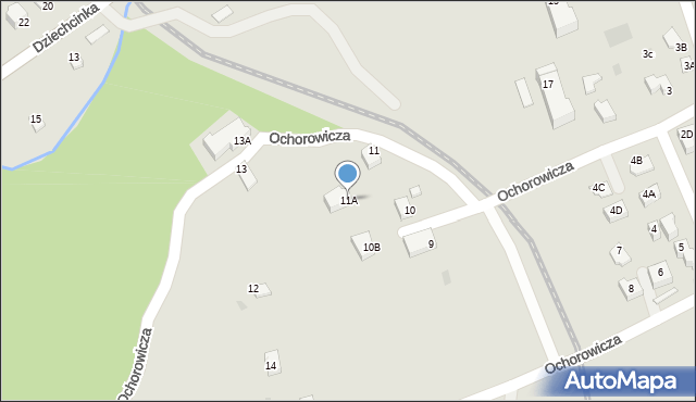 Wisła, Ochorowicza Juliana, 11A, mapa Wisła