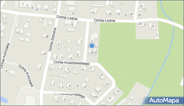 Zielona Góra, Ochla-Gaudy'ego Franciszka, 6, mapa Zielona Góra