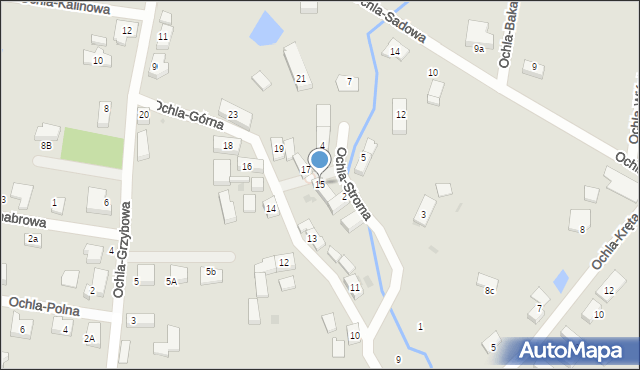 Zielona Góra, Ochla-Górna, 15, mapa Zielona Góra