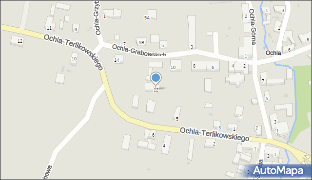 Zielona Góra, Ochla-Grabowskich Władysława i Stanisława, 12, mapa Zielona Góra
