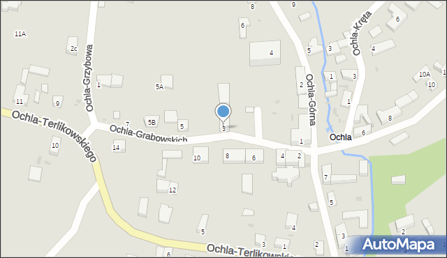 Zielona Góra, Ochla-Grabowskich Władysława i Stanisława, 3, mapa Zielona Góra