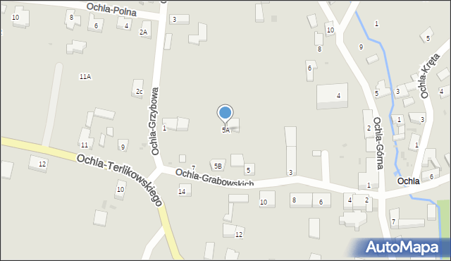 Zielona Góra, Ochla-Grabowskich Władysława i Stanisława, 5A, mapa Zielona Góra