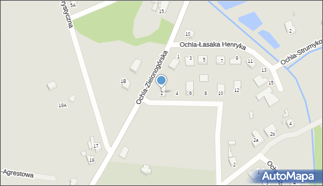 Zielona Góra, Ochla-Kusocińskiego Janusza, 2, mapa Zielona Góra