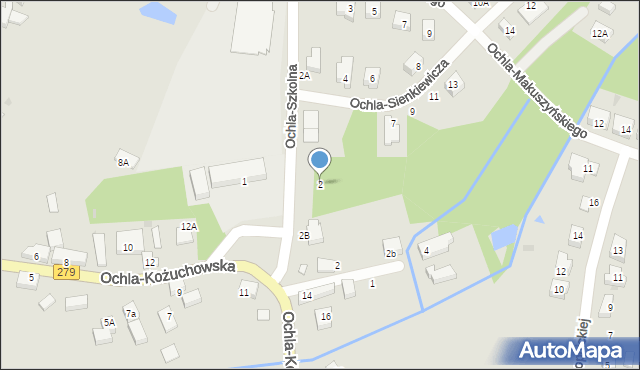 Zielona Góra, Ochla-Szkolna, 2, mapa Zielona Góra