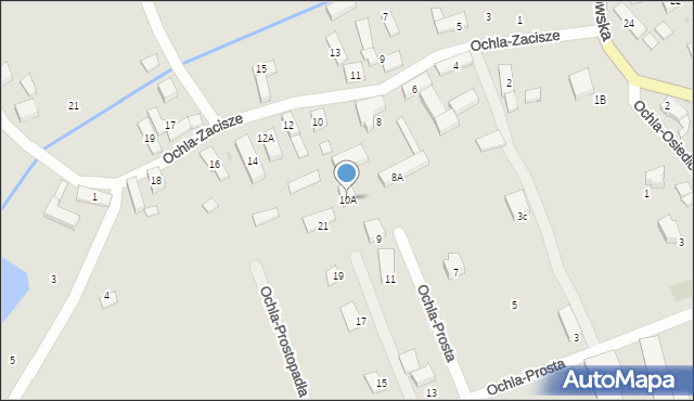 Zielona Góra, Ochla-Zacisze, 10A, mapa Zielona Góra
