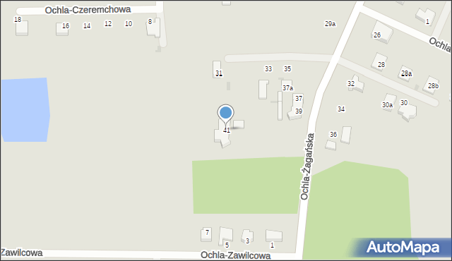 Zielona Góra, Ochla-Żagańska, 41, mapa Zielona Góra