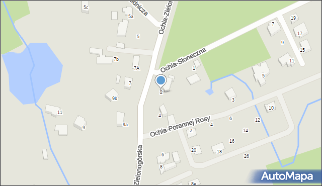 Zielona Góra, Ochla-Zielonogórska, 2, mapa Zielona Góra