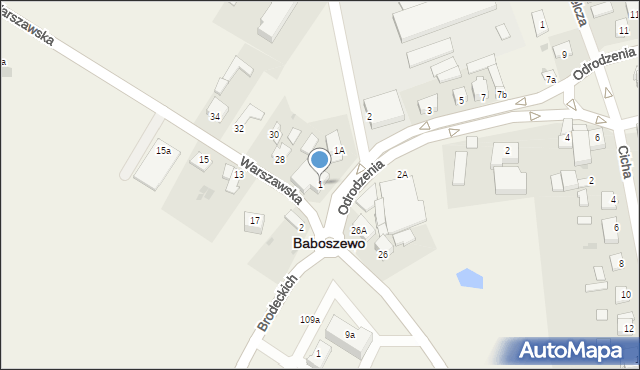 Baboszewo, Odrodzenia, 1, mapa Baboszewo