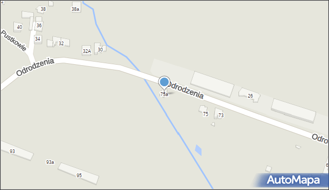 Będzin, Odrodzenia, 75a, mapa Będzin