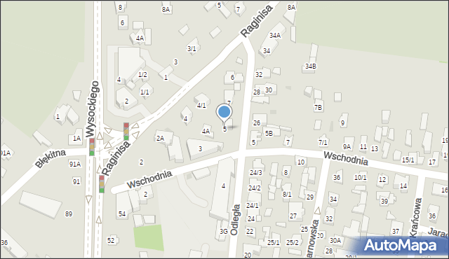 Białystok, Odległa, 5, mapa Białegostoku