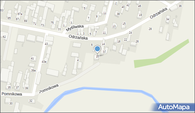 Bieńkowice, Odrzańska, 10, mapa Bieńkowice