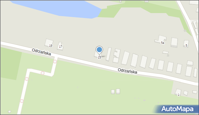 Bytom, Odrzańska, 13, mapa Bytomia