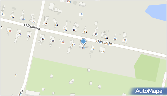 Bytom, Odrzańska, 53, mapa Bytomia