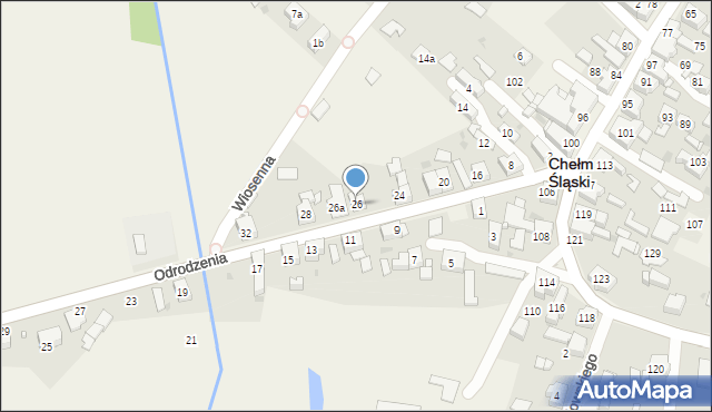 Chełm Śląski, Odrodzenia, 26, mapa Chełm Śląski