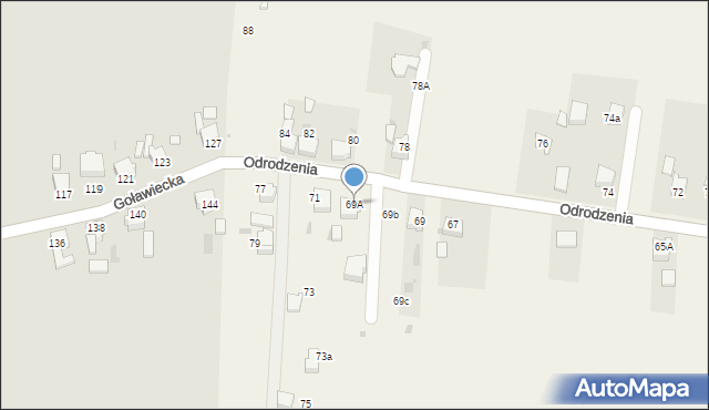 Chełm Śląski, Odrodzenia, 69A, mapa Chełm Śląski