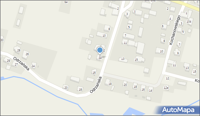 Czernica, Odrzańska, 14, mapa Czernica