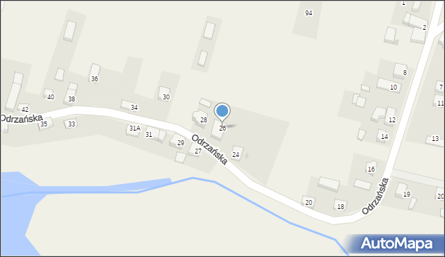 Czernica, Odrzańska, 26, mapa Czernica