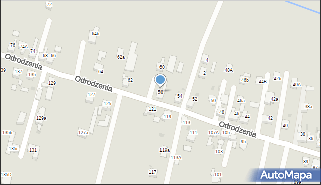 Czerwionka-Leszczyny, Odrodzenia, 58, mapa Czerwionka-Leszczyny