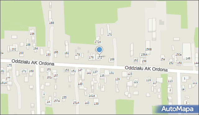 Dąbrowa Górnicza, Oddziału AK Ordona, 172, mapa Dąbrowa Górnicza