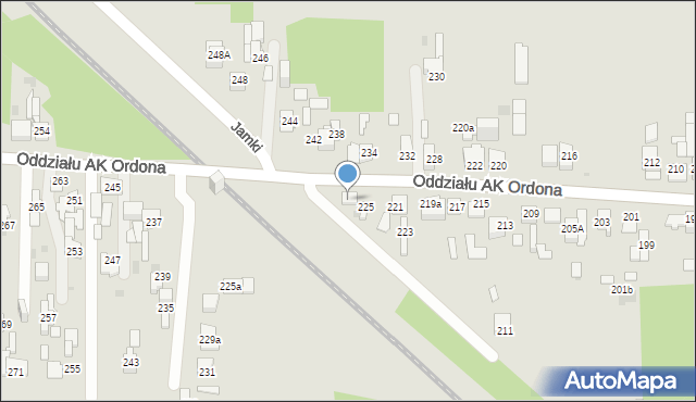 Dąbrowa Górnicza, Oddziału AK Ordona, 227, mapa Dąbrowa Górnicza