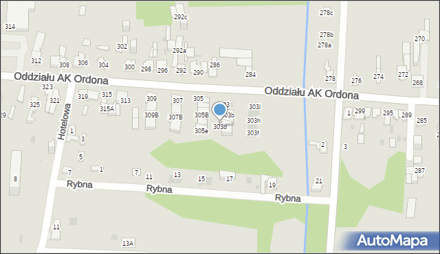 Dąbrowa Górnicza, Oddziału AK Ordona, 303d, mapa Dąbrowa Górnicza