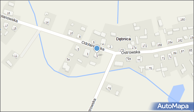 Dębnica, Odolanowska, 1, mapa Dębnica