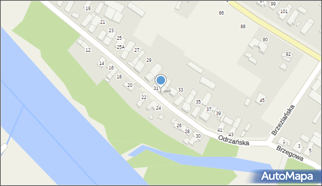 Dobrzeń Mały, Odrzańska, 33a, mapa Dobrzeń Mały