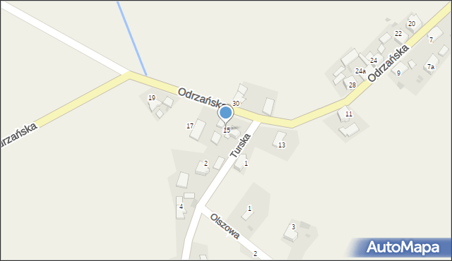 Dziergowice, Odrzańska, 15, mapa Dziergowice