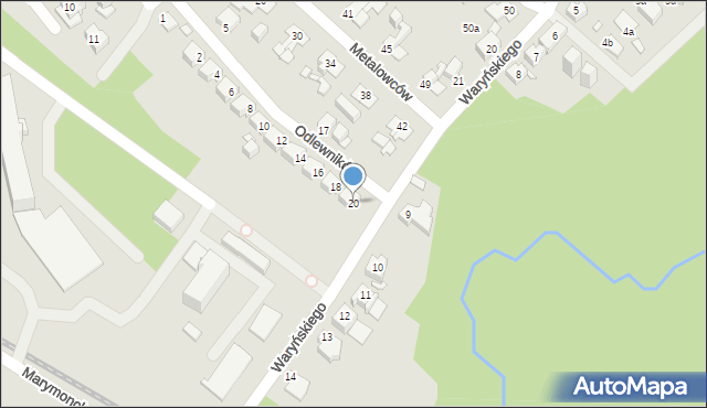 Elbląg, Odlewników, 20, mapa Elbląga