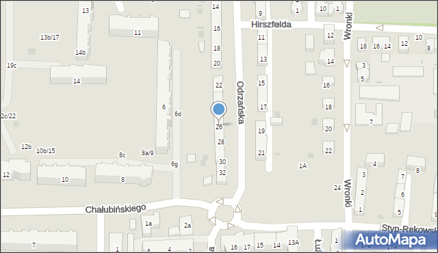 Gdańsk, Odrzańska, 26, mapa Gdańska