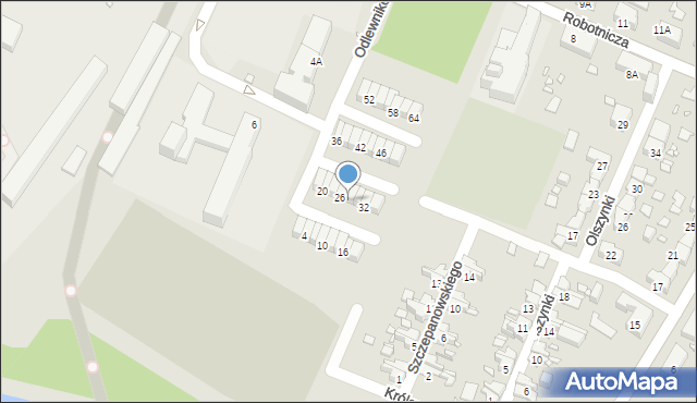 Gliwice, Odlewników, 28, mapa Gliwic