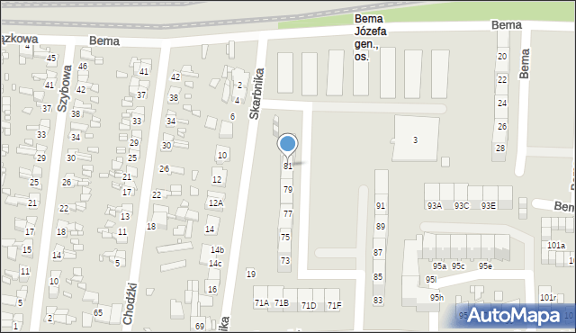 Gliwice, Odrowążów, 81, mapa Gliwic