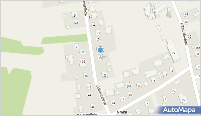 Gorzyce, Odlewników, 19, mapa Gorzyce