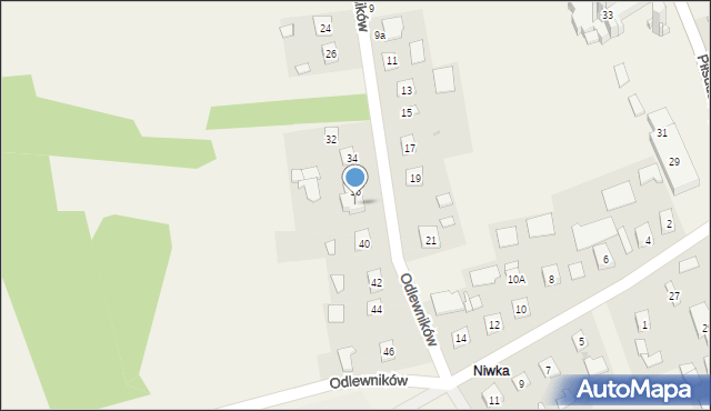 Gorzyce, Odlewników, 38, mapa Gorzyce