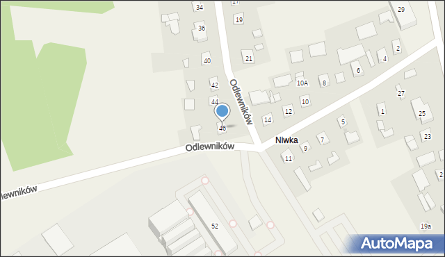 Gorzyce, Odlewników, 46, mapa Gorzyce